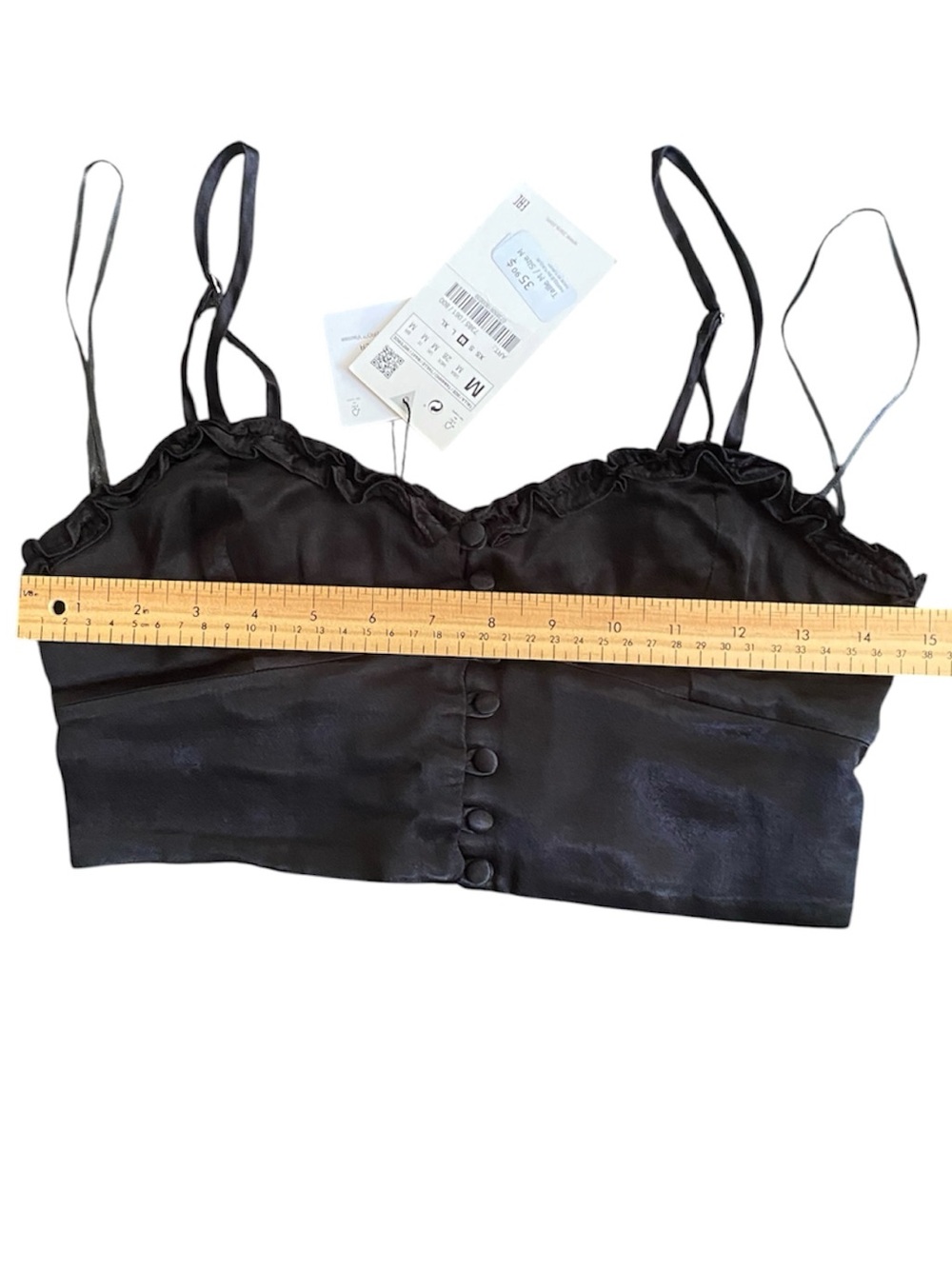 Zara Satin Effect Black Bustier Top - Picture 9 of 10